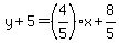 y%2B5=%284%2F5%29x%2B8%2F5