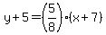 y%2B5=%285%2F8%29%28x%2B7%29