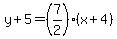 y%2B5=%287%2F2%29%28x%2B4%29
