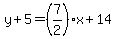 y%2B5=%287%2F2%29x%2B14
