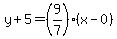 y%2B5=%289%2F7%29%28x-0%29