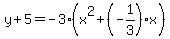 y%2B5=-3%28x%5E2%2B%28-1%2F3%29x%29