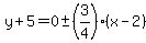 y%2B5=0%2B-+%283%2F4%29%28x-2%29