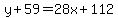y%2B59=28x%2B112