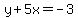 y%2B5x=-3