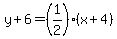 y%2B6=%281%2F2%29%28x%2B4%29