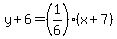 y%2B6=%281%2F6%29%28x%2B7%29