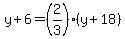 y%2B6=%282%2F3%29%28y%2B18%29