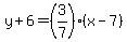 y%2B6=%283%2F7%29%28x-7%29