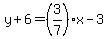 y%2B6=%283%2F7%29x-3
