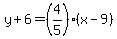 y%2B6=%284%2F5%29%28x-9%29