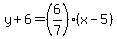 y%2B6=%286%2F7%29%28x-5%29