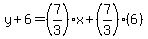 y%2B6=%287%2F3%29x%2B%287%2F3%29%286%29