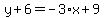 y%2B6=-3%2Ax%2B9