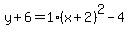 y%2B6=1%28x%2B2%29%5E2-4