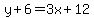 y%2B6=3x%2B12