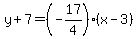 y%2B7=%28-17%2F4%29%28x-3%29