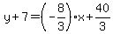 y%2B7=%28-8%2F3%29x%2B40%2F3