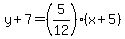 y%2B7=%285%2F12%29%28x%2B5%29