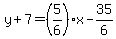 y%2B7=%285%2F6%29x-35%2F6