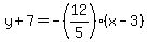 y%2B7=-%2812%2F5%29%28x-3%29