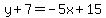 y%2B7=-5x%2B15