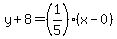 y%2B8=%281%2F5%29%2A%28x-0%29
