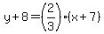 y%2B8=%282%2F3%29%28x%2B7%29