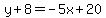 y%2B8=-5x%2B20