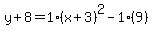 y%2B8=1%28x%2B3%29%5E2-1%289%29