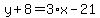 y%2B8=3%2Ax-21