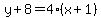 y%2B8=4%28x%2B1%29