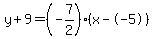 y%2B9=%28-7%2F2%29%28x--5%29
