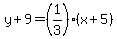 y%2B9=%281%2F3%29%28x%2B5%29