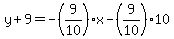 y%2B9=-%289%2F10%29x-%289%2F10%2910%29