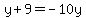 y%2B9=-10y