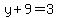 y%2B9=3