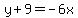 y%2B9+=+-6x