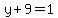 y%2B9+=+1