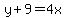 y%2B9+=+4x