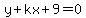 y%2Bkx%2B9=0