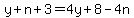 y%2Bn%2B3=4y%2B8-4n