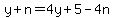 y%2Bn=4y%2B5-4n