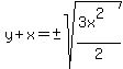 y%2Bx=%22%22%2B-sqrt%28%283x%5E2%29%2F2%29