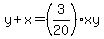y%2Bx=%283%2F20%29xy