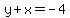 y%2Bx=-4