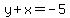 y%2Bx=-5