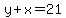 y%2Bx=21