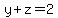 y%2Bz=2