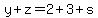 y%2Bz=2%2B3%2Bs